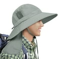 thumbnail image 5 of Solaris Sun Hats for Men with Neck Flap, Wide Brim Fishing Safari Hiking Hat, UPF 50+ Protection, Adjustable Chin Strap, Gray, 5 of 8