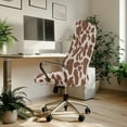 thumbnail image 3 of FKELYI Office Chair Cover Anti-Dust Rotating Chair Slipcover Brown Cow Print Computer Chair Protector for Armchair Stretchable Fabric Home Office Decoration, Small, 3 of 6