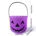 thumbnail image 2 of Decorr Halloween Pumpkin Candy Bucket, 5.3x7.1" Plastic Trick or Treat Pail with Handle, Halloween Party Supplies, Kids Halloween Party Candy Storage Basket for Holiday Gift Goodie Holder, 2 of 5