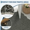 thumbnail image 5 of GlowSol 2'x6' Scalloped Edge Hallway Runner Rug Modern Braided Print Pattern Runner Rug Bedside Non Slip Runners for Kitchen Laundry, Gray Brown, 5 of 8