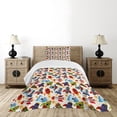 thumbnail image 4 of Ambesonne Space Quilted Bedspread Set 2 Pcs, Cartoon with Spaceships, Twin Size, Multicolor, 4 of 5