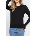 thumbnail image 3 of Women's Soft 4x4 Cable Knit Pullover Sweater with Round Neck, 3 of 5
