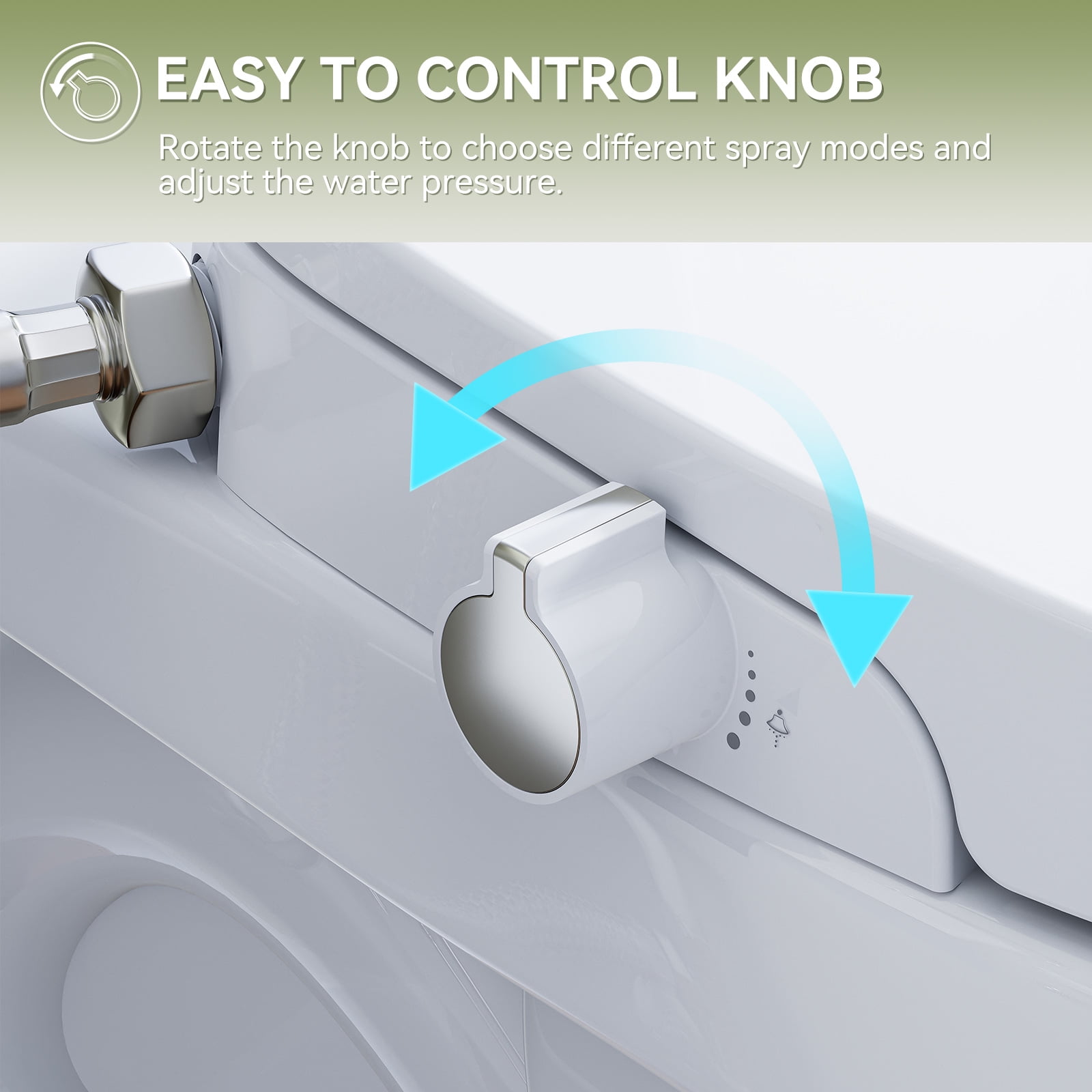 HOROW 15.24 in x 19.41 in Toilet Seat Bidet Non-Electric Bidet Toilet Seats Elongated White with Adjustable 4 Pack