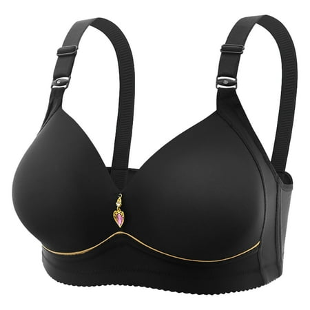 

CLZOUD Womans Bras Large Size Size Seamless Comfortable Breathable and Push Up Underwear Thin Cup Smooth Face Bra Black 42