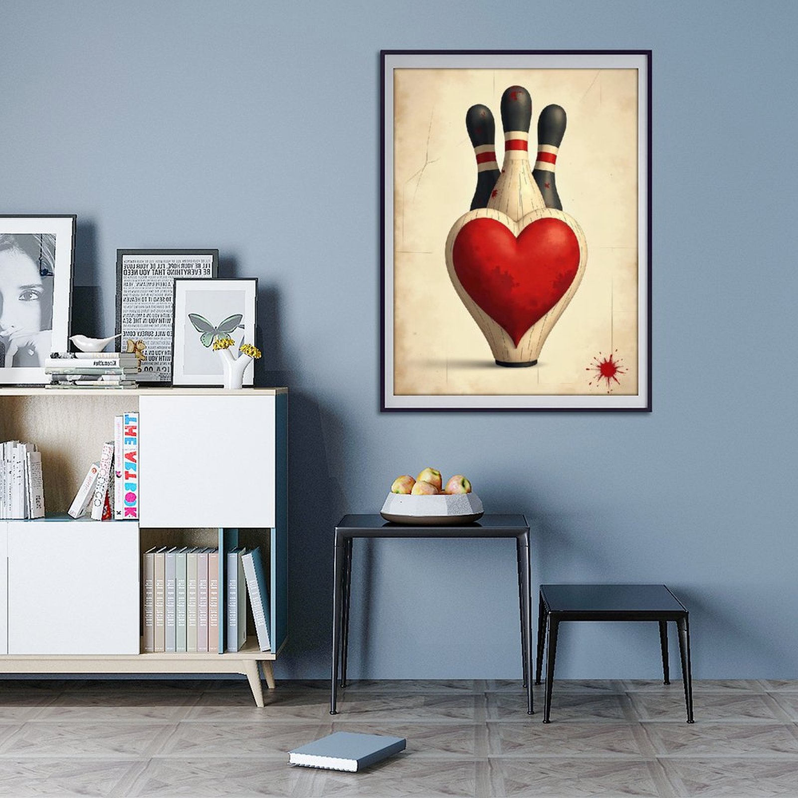 Diamond Art Kits for Adults - Modern Bowling Print No.26 5D Frameless Dimond Painting Kit for Adults Beginner, Round Diamond Kits for Home Wall Decor, Gift for Women