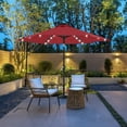 thumbnail image 7 of MASTERCANOPY 7.5ft Solar Patio Umbrella with LED Lights Tilt and Crank, Burgundy, 7 of 7