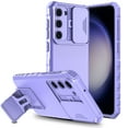 thumbnail image 1 of Elegant Choise Phone Case with Camera Lens Cover Adjustable Stand for Samsung Galaxy S23 Ultra/S23 Plus/S23, Purle, 1 of 14