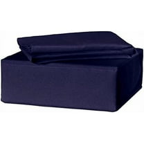 Alive Pixels Fitted Sheet Navy Blue Solid 100% Cotton 1-Pc 14" inch Pocket 800TC (Full, Navy Blue)