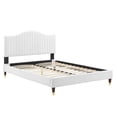 thumbnail image 3 of Modway Juniper Channel Tufted Performance Velvet Full Platform Bed in White, 3 of 10