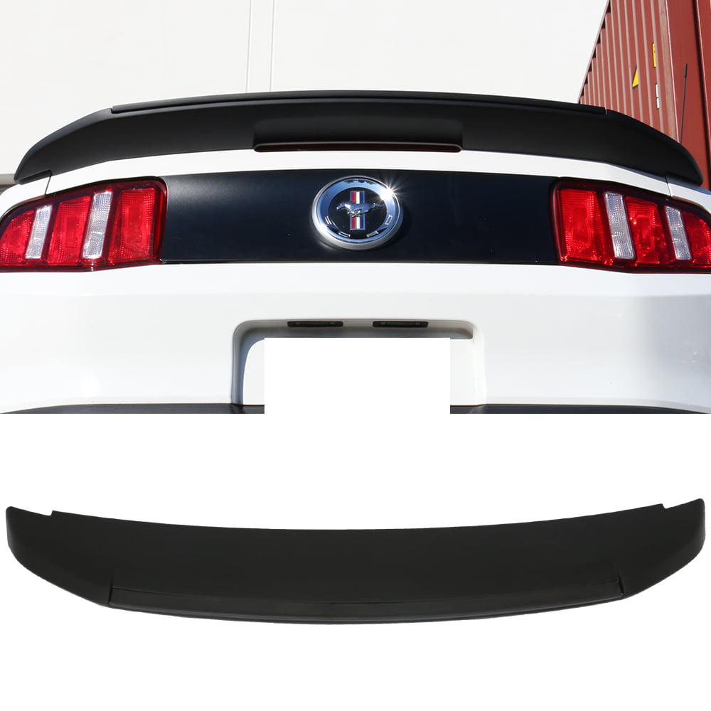 Factory Style Unpainted Black ABS Added on Rear Deck Lip Wing by IKON MOTORSPORTS 2006 2007 2008 Trunk Spoiler Compatible With 2005-2009 Ford Mustang