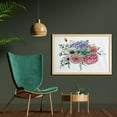 thumbnail image 2 of Plant Watercolor Wall Art with Frame, Scenery of Hydrangea Bouquet Wildflowers Feminine Painting, Printed Fabric Poster for Bathroom Living Room, 35" x 23", Multicolor, by Ambesonne, 2 of 2