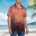 thumbnail image 2 of Lsque Fireworks pattern Hawaiian Shirt for Men, Unisex Summer Beach Casual Short Sleeve Button Down Shirts-3X-Large, 2 of 9