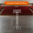 thumbnail image 3 of 31.50-51.18 inch Height Adjustable Podium, Exhibition Speech Stand, Acrylic Transparent Welcome Lifting Platform, 3 of 9