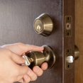 thumbnail image 3 of Master Lock TUO0605 Antique Brass Tulip Single Cylinder Deadbolt & Keyed Entry Combo, 3 of 6