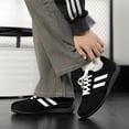 thumbnail image 3 of EKVAHL Women's Orthopedic Retro Sneakers, Non‑Slip Faux Suede Striped Tennis Shoes, Street Daily Casual Walking Shoes Black, 3 of 5