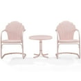 thumbnail image 3 of Afuera Living Ensemble de Conversation de Patio Rond en Métal de 3 Pcs, Fini Rose Pastel Lustré, 3 of 7