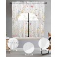 thumbnail image 2 of Spring Wildflowers Swag Kitchen Curtains Sets for Windows 24 Inch Length, Pastoral Rustic Farmhouse Botanical Short Window Curtain Panels Swags Valances and Tiers 3 Piece Set for Cafe/Dining Room, 2 of 5