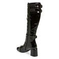 thumbnail image 3 of YDN Women's Round Toe Knee High Boots Strappy Buckle Chunky Mid Heel Zippers Long Booties Daily Club Dress Shoes Size 8 Black, 3 of 4