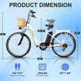 thumbnail image 5 of NAKTO Electric Dirt Bike for Female, Peak 500W Electric Bicycle with Basket, 24MPH Commuter Ebike, Speed Gear, Front Fork Suspension, UL2849 Certified, 5 of 7