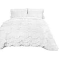 thumbnail image 2 of D.N.G. BEDDINGS 800 Thread Counts, 100% Egyptian Cotton, 550 GSM Microfiber filled Quilt Ruffled With Small Pom Pom Textured 5 Piece King/Cal-King Size Comforter Set, White, 2 of 6