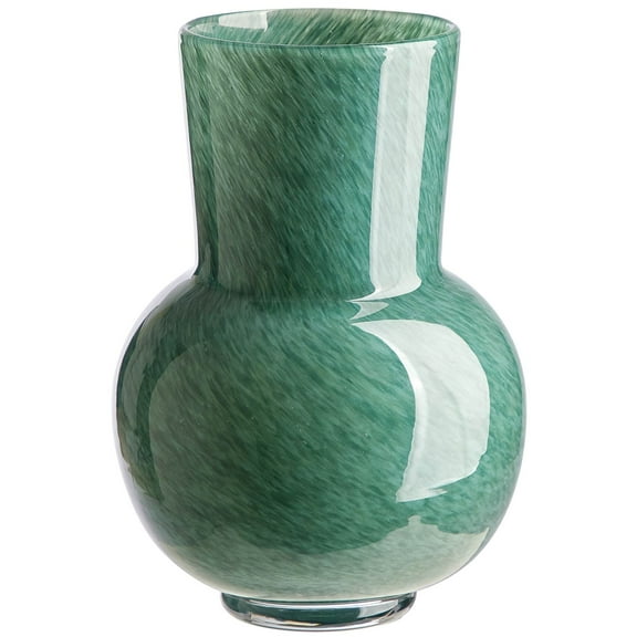Beautiful Thyme Green Mottled Glass Vase by Drew Barrymore, 8.35" H