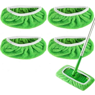 Fymlhomy Reusable Microfiber Mop Pads Wet and Dry Sweeping Cloths for Swiffer Sweeper Mop 4 Pack