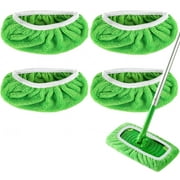 Fymlhomi Reusable Microfiber Mop Pads for Swiffer Sweeper Mop - Dry Sweeping Cloths & Wet Mopping Cloths for Household Cleaning - Washable Wet Pads for Mopping Floors - 4 Pack (Mop is not Included)