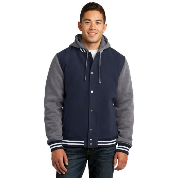 Sport-Tek ® Insulated Letterman Jacket. Jst82 M True Navy/ Vintage Heather