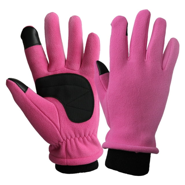 Unisex Winter Warm Touchscreen Gloves - Polyester, Anti-Slip Windproof, Ideal for Driving/Cycling/Takeout, Adjustable Wrist