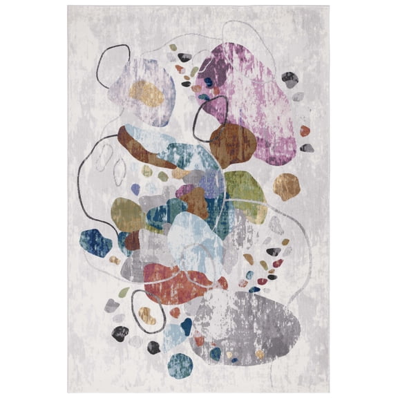 SAFAVIEH Art Studio Jerrie Abstract Area Rug, Ivory/Blue, 5'1" x 7'6"