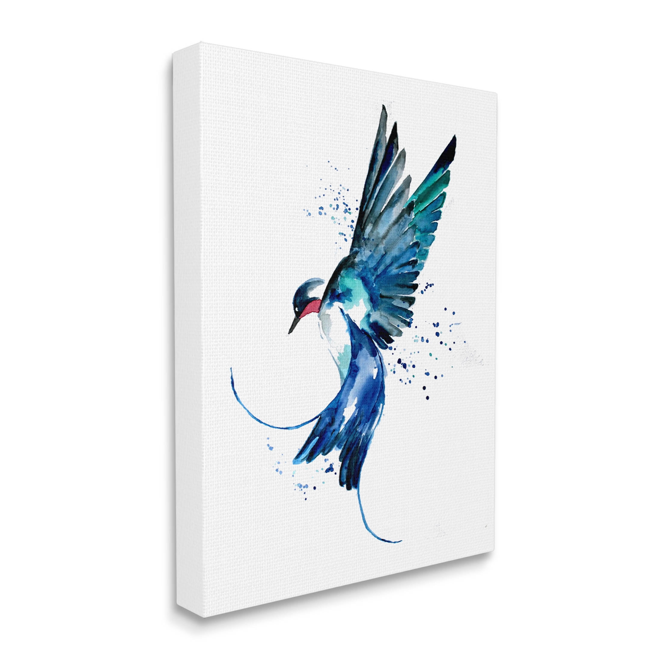 Blue Bird Flying Wings Animals & Insects Graphic Art Gallery Wrapped Canvas Print Wall Art