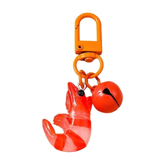 Artistic 3D Shrimp Keychain Simulated Food Pendant Decoration Alloy Craft Jewelry Gift For Women Girls Gift