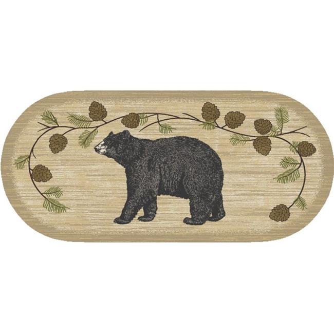 Mayberry Rug CC20762 20X44 20 x 44 in. Cozy Cabin Bear Sighting Printed