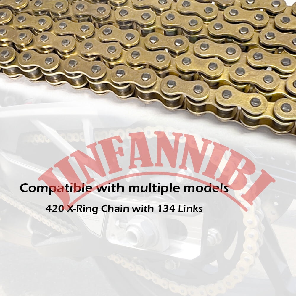 420 X-Ring Chain 134 Links with Connecting Master Link for Go-Kart ATV/UTV Golf Carts Snowmobiles Small Lawn Mowers Off-Road