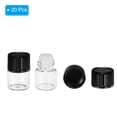 thumbnail image 3 of Botellas de aceite esencial REGALWOVEN de 1 ml, paquete de 20 botellas de vidrio transparente con tapón de rosca delgado y reductor de orificio, color negro, 3 of 7