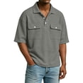 thumbnail image 5 of GrmtClth Men's Waffle Knit Polo Shirts 2026 Breathable Short Sleeve Top Athletic Collared T-Shirt Fashion with Pocket Clothes Solid Light Gray 2XL, 5 of 5