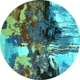 thumbnail image 1 of Ahgly Company Indoor Round Oriental Turquoise Blue Industrial Area Rugs, 8' Round, 1 of 4