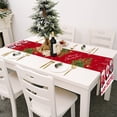 thumbnail image 4 of Christmas Table Runner Linen Decorative Table Cloth with Tassels for Washable Wrinkle Resistant Table Runners for Christmas Party Dinner, Xmas Theme Dining Room, 14X71 Inches, 4 of 4