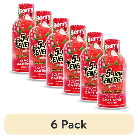 (6 pack) 5-hour ENERGY Shot, Extra Strength, Berry