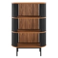 thumbnail image 5 of Storage Display Accent Cabinet, Walnut Black, Wood, Metal Steel, Living Office Kitchen Hospitality Restaurant, Modern Contemporary HB34887, 5 of 9