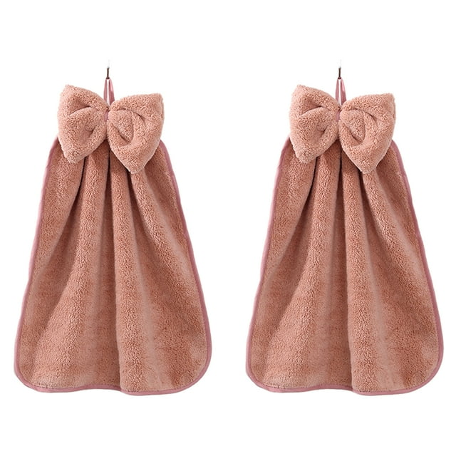 Absorbent Soft Hand Towels with Hanging Loops for Kitchen Bathroom