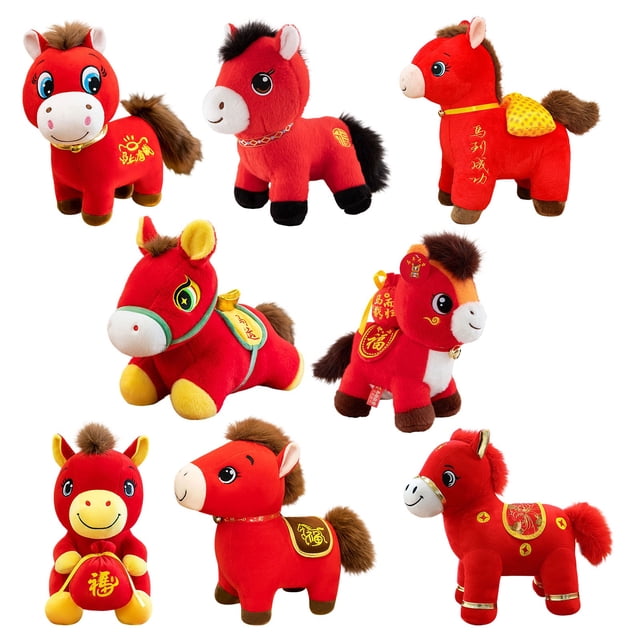 Encanto cultural: La mascota del Año del Caballo 2026 está diseñada en un estilo tradicional chino, con sillas de montar bordadas y crines de hilo dorado, que encarnan el estilo de las pinturas de cab