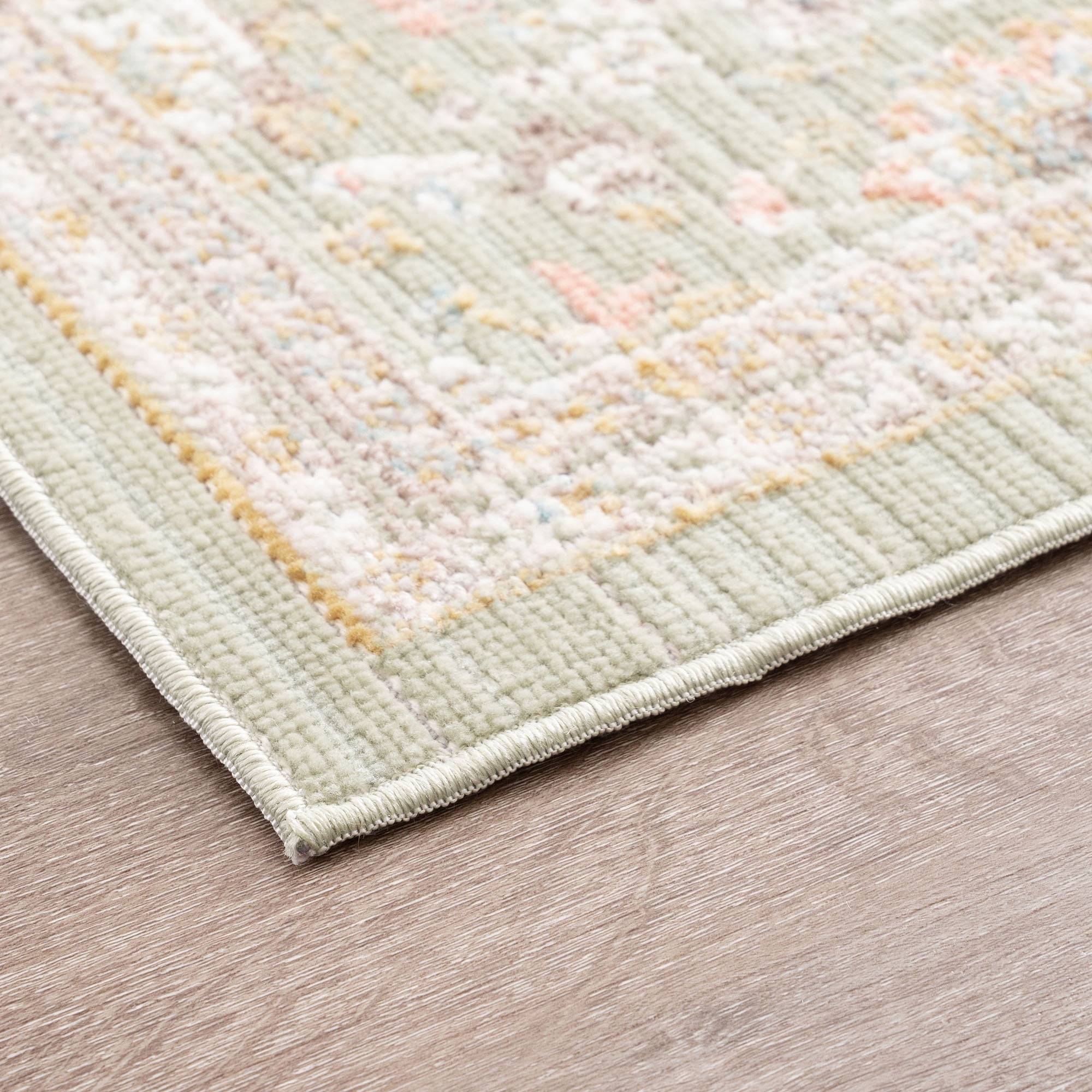 Crestwood Traditional Oriental 5x7 Sage and Brown Polyester Indoor Area Rug, 5'3'' x 7'