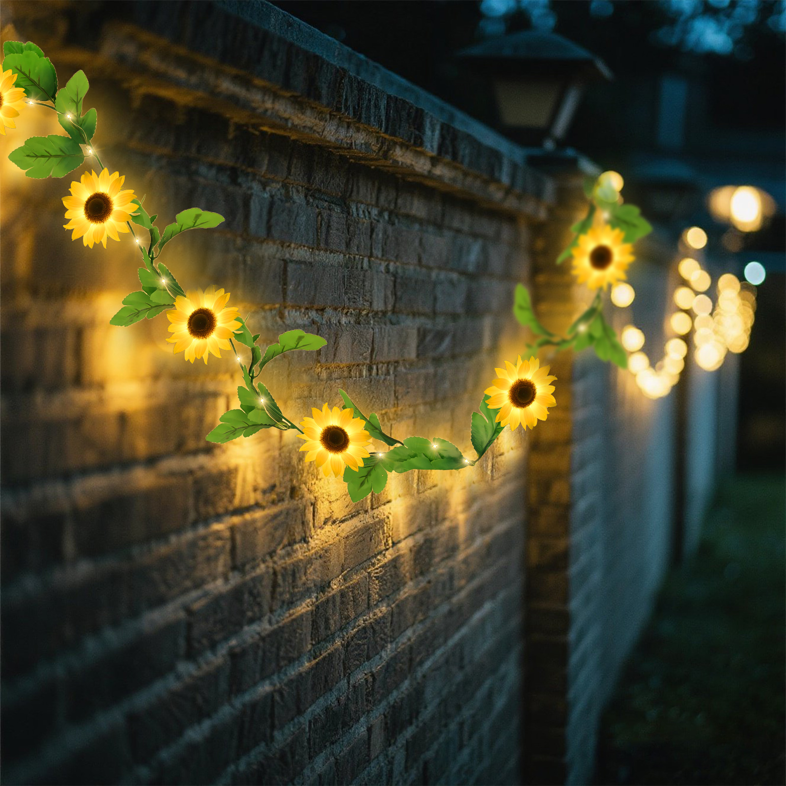 Rirool Solar Sunflower String Lights Outdoor 16 Ft, 50 LED photo 3
