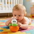 thumbnail image 5 of Carrot Rabbit Roly-poly Wobble Toy for Sensory Exploration and Educational Play Chewable Safe Material Design for Hand Eye Coordination Development, 5 of 5