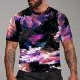 thumbnail image 2 of Ketyyh-chn99 Men's T Shirts Tops for Men Short Tunic Tops for Full Pants Casual Blouse Shirts Purple,L, 2 of 4