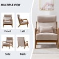thumbnail image 4 of Bonzy Home 2-Pack Modern Accent Chair, Living Room Chair with Wood Armrests and Metal Frame, Comfortable, Beige, 4 of 5