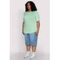thumbnail image 4 of Womens Plus Size Varsity Stripe Sleeve Tee, 4 of 5