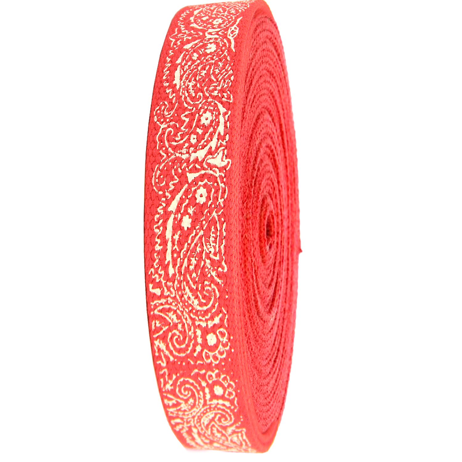 Build A Belt Red Bandana Printed Heavy Canvas Webbing Roll 1.25" Width Durable Strap for Belts