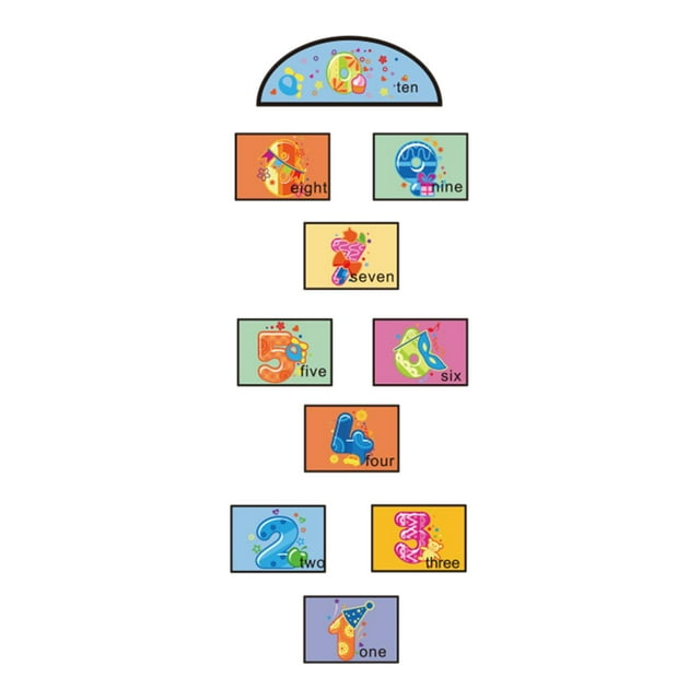 DOLITY training hopscotch Cartoon Numbers Ground Sticker StyleC